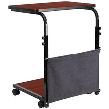 Load image into Gallery viewer, Mobile Sit-Down, Stand-Up Mahogany Computer Desk
