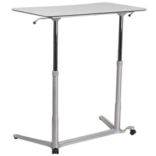 Load image into Gallery viewer, Sit-Down, Stand-Up Light Gray Computer Desk
