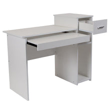 Load image into Gallery viewer, White Computer Desk with Shelves and Drawer
