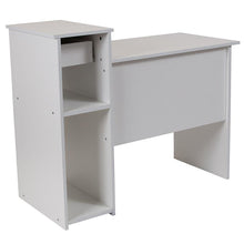 Load image into Gallery viewer, White Computer Desk with Shelves and Drawer
