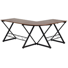 Load image into Gallery viewer, Teakwood Laminate L-Shape Computer Desk with Pull-Out Keyboard Tray
