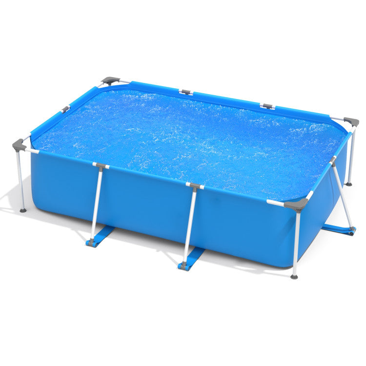 Above Ground Swimming Pool with Pool Cover-Blue