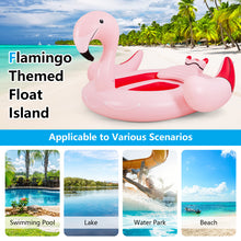 Load image into Gallery viewer, 6 People Inflatable Flamingo Floating Island with 6 Cup Holders for Pool and River
