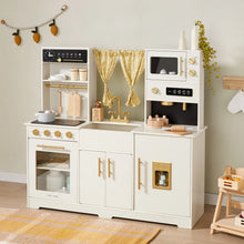 Load image into Gallery viewer, Tiny Land® Iconic Wooden Play Kitchen – Cream Pretend Cooking Set for Kids
