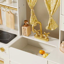 Load image into Gallery viewer, Tiny Land® Iconic Wooden Play Kitchen – Cream Pretend Cooking Set for Kids
