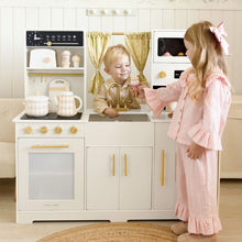 Load image into Gallery viewer, Tiny Land® Iconic Wooden Play Kitchen – Cream Pretend Cooking Set for Kids
