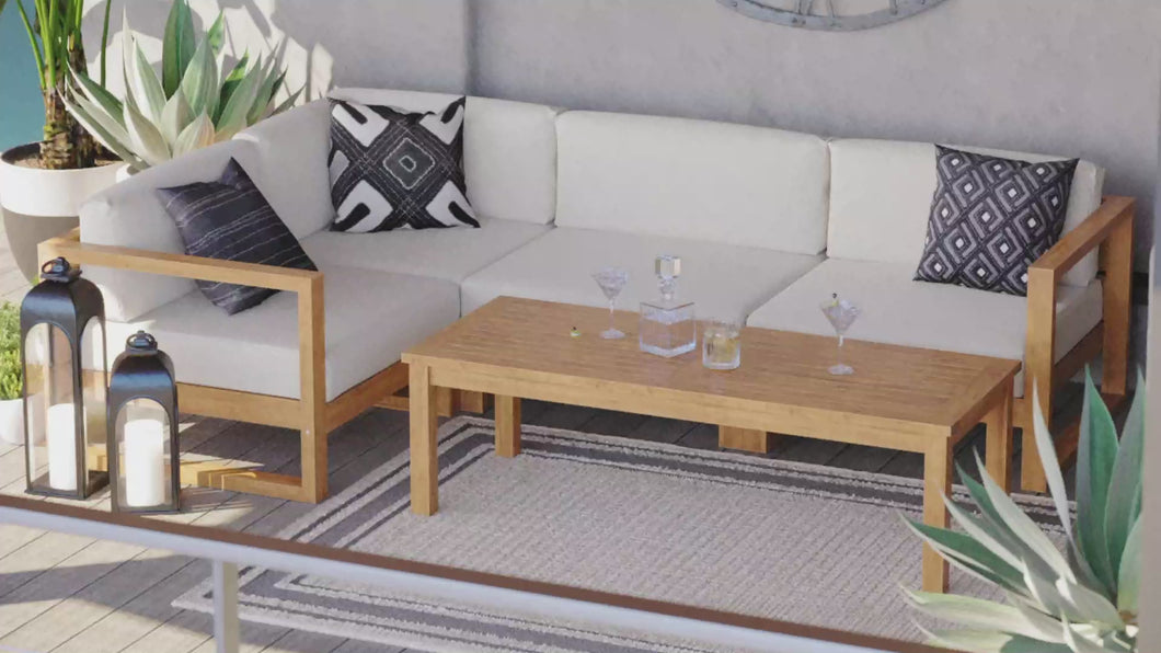 Upland Outdoor Patio Teak Chaise by Modway