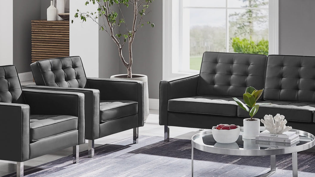 Loft Tufted Vegan Leather Armchair by Modway