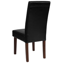 Load image into Gallery viewer, Black LeatherSoft Upholstered Panel Back Mid-Century Parsons Dining Chair
