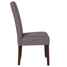 Load image into Gallery viewer, Light Gray Fabric Upholstered Panel Back Mid-Century Parsons Dining Chair
