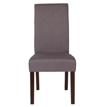 Load image into Gallery viewer, Light Gray Fabric Upholstered Panel Back Mid-Century Parsons Dining Chair
