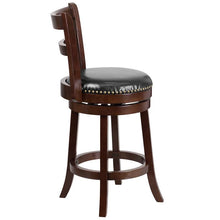 Load image into Gallery viewer, 26'' High Cappuccino Wood Counter Height Stool with Single Slat
