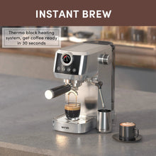 Load image into Gallery viewer, Wirsh 20 Bar Espresso Machine with Plastic Free Portafilter and Steamer, Pressure Gauge, Touch Screen, Full Stainless Steel (Home Barista Plus)
