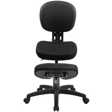 Load image into Gallery viewer, Mobile Ergonomic Kneeling Posture Task Office Chair with Back in Black Fabric
