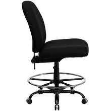 Load image into Gallery viewer, Big &amp; Tall 400 lb. Rated Black Fabric Drafting Chair with Adjustable Back Height
