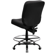 Load image into Gallery viewer, Big &amp; Tall 400 lb. Rated Black LeatherSoft Ergonomic Drafting Chair
