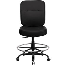 Load image into Gallery viewer, Big &amp; Tall 400 lb. Rated Black LeatherSoft Ergonomic Drafting Chair
