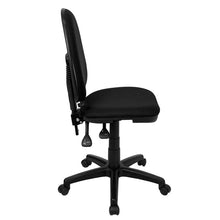 Load image into Gallery viewer, Mid-Back Black Fabric Multifunction Swivel Task Office Chair with Lumbar Support
