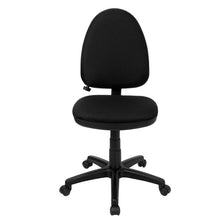 Load image into Gallery viewer, Mid-Back Black Fabric Multifunction Swivel Task Office Chair with Lumbar Support

