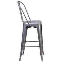 Load image into Gallery viewer, 30'' High Clear Coated Indoor Barstool with Back
