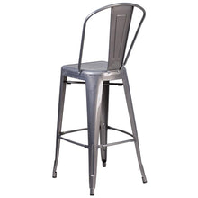 Load image into Gallery viewer, 30'' High Clear Coated Indoor Barstool with Back
