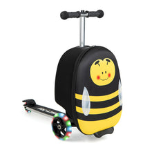 Load image into Gallery viewer, Hardshell Ride-on Suitcase Scooter with LED Flashing Wheels-Yellow
