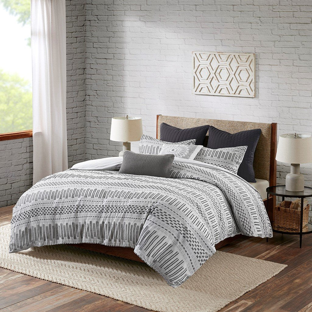 Ink+Ivy Rhea 100% Cotton Jacquard Comforter Mini Set - King/Cal King - Grey II10-1101 By Olliix