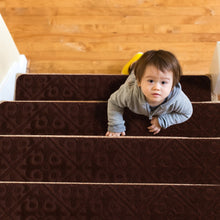 Load image into Gallery viewer, 15Pcs Indoor Non-Slip Stair Carpet Mats for Wooden Steps-Brown
