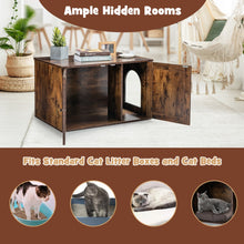 Load image into Gallery viewer, Wooden Hidden Cabinet Cat Furniture with Divider-Coffee
