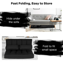 Load image into Gallery viewer, Foldable Floor 6-Position Adjustable Lounge Couch-Black
