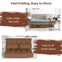 Load image into Gallery viewer, Foldable Floor 6-Position Adjustable Lounge Couch-Brown
