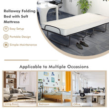 Load image into Gallery viewer, Folding Metal Bed Memory Foam Mattress

