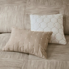 Load image into Gallery viewer, Madison Park Walter 100% Polyester Seersucker Printed Pieced 7Pcs Comforter Set - Cal King - Taupe MP10-7087 By Olliix
