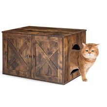 Load image into Gallery viewer, Wooden Hidden Cabinet Cat Furniture with Divider-Coffee
