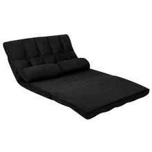 Load image into Gallery viewer, Foldable Floor 6-Position Adjustable Lounge Couch-Black
