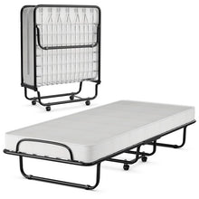 Load image into Gallery viewer, Folding Metal Bed Memory Foam Mattress
