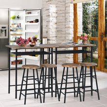 Load image into Gallery viewer, 3 Pieces Bar Table Set with 2 Stools Teak-Rustic Brown
