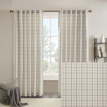 Load image into Gallery viewer, Madison Park Anaheim 100% Polyester Jacquard Rod Pocket And Back Tabs Plaid Panel With Fleece Lining- Natural MP40-6763 By Olliix
