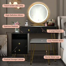 Load image into Gallery viewer, Modern Dressing Table with Storage Cabinet-Black
