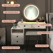 Load image into Gallery viewer, Modern Dressing Table with Storage Cabinet-White
