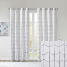 Load image into Gallery viewer, Intelligent Design Raina 100% Polyester Total Blackout Metallic Print Grommet Top Curtain Panel ID40-1808 By Olliix

