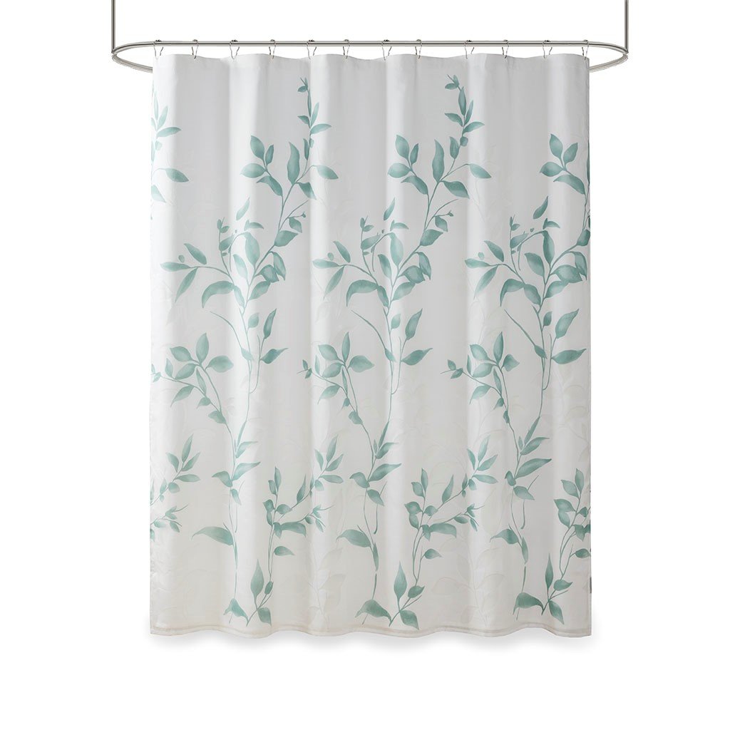 Madison Park Cecily 65% Rayonn 35% Polyester Shower Curtain- Seafoam MP70-6631 By Olliix