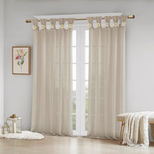 Load image into Gallery viewer, Madison Park Rosette 100% Polyester Floral Embellished Cuff Tab Top Solid Window Panel MP40-6829 By Olliix
