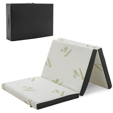 Load image into Gallery viewer, Queen 3 Inch Tri-fold Memory Foam Floor Mattress Topper Portable with Carrying Bag-S
