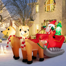 Load image into Gallery viewer, 7.2 Feet Long Christmas Inflatable Santa Rides Sled with LED Lights
