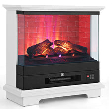 Load image into Gallery viewer, 27 Inch Freestanding Electric Fireplace with 3-Level Vivid Flame Thermostat-White
