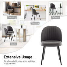 Load image into Gallery viewer, Set of 2 Modern Mid-back Armless Dining Chairs with Wood Legs-Gray
