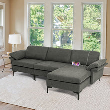 Load image into Gallery viewer, Extra Large Modular L-shaped Sectional Sofa with Reversible Chaise for 4-5 People-Gray
