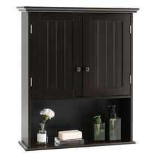 Load image into Gallery viewer, 2-Door Wall Mount Bathroom Storage Cabinet with Open Shelf-Espresso

