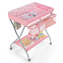 Load image into Gallery viewer, Baby Changing Table with Safety Belt and 4-side Defence-Pink
